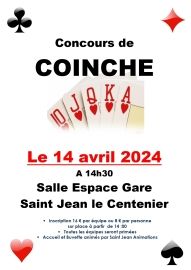 Affiche Concours de Coinche saint jean le centenier 2024