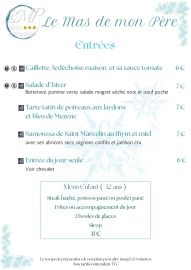 carte-hiver-2023-2024 restaurant mas de mon pere saint jean le centenier