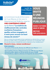 Réunion publique "La maîtrise du vieillissement des centrales nucléaires françaises"