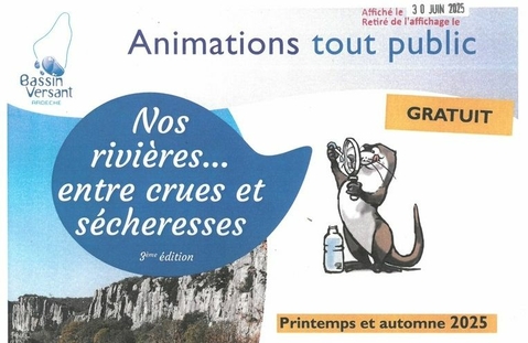 Animations grand public sur l'eau et les rivières : programme 2025
