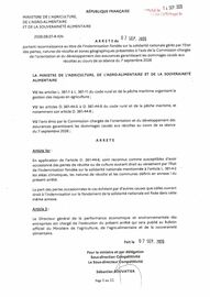 Arrêté de reconnaissance de pertes de récoltes
