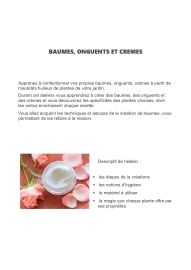 atelier BAUMES ET CREMES Plantes et cie saint jean le centenier