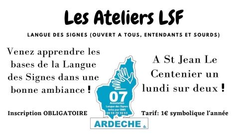 Atelier langue des signes LSF Saint Jean le Centenier