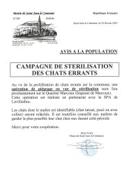 Campagne de stérilisation des chats errants 06-03-2023