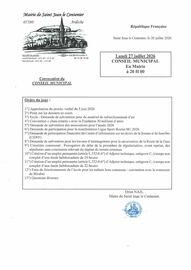 Conseil Municipal Lundi 27 juillet à 20 H