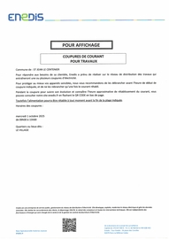 Coupure de courant 01/10/2025
