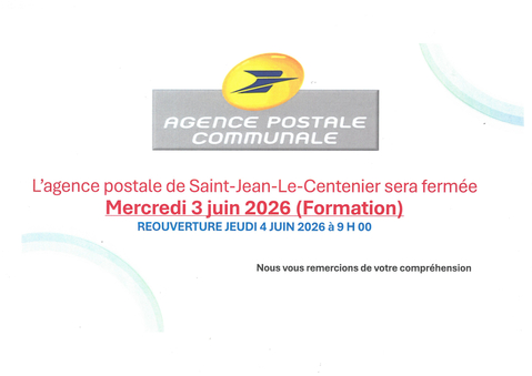 Fermeture exceptionnelle agence postale communale