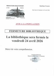 Fermeture vendredi 24 avril