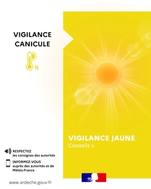 Le département de l'Ardèche est placé en vigilance jaune pour la canicule