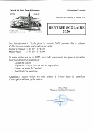 Rentrée scolaire 2026
