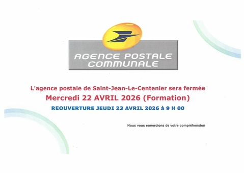 Fermeture exceptionnelle agence postale communale